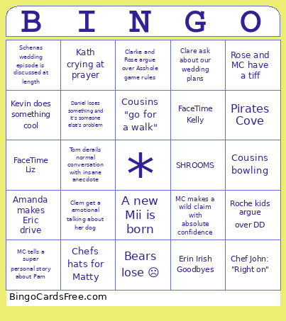 Thanksgiving 2025 Bingo Card