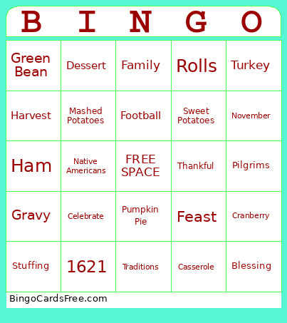 Thanksgiving Bingo Card 3