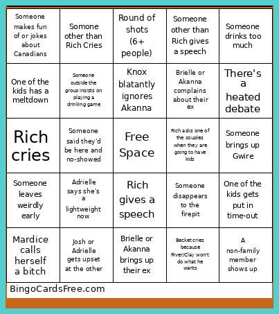 Thanksgiving Bingo Card