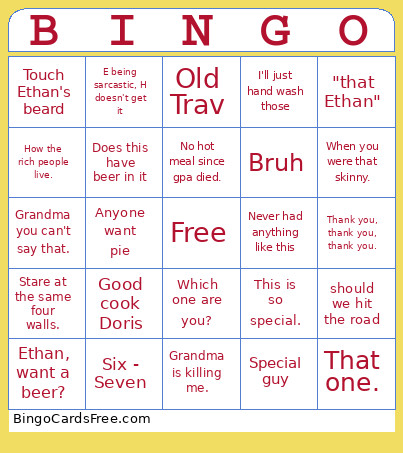 Thanksgiving Bingo Card