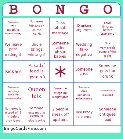 Thanksgiving Bingo Card