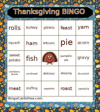 Thanksgiving 1 Bingo Card
