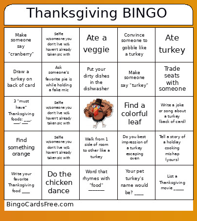 Thanksgiving Bingo Card
