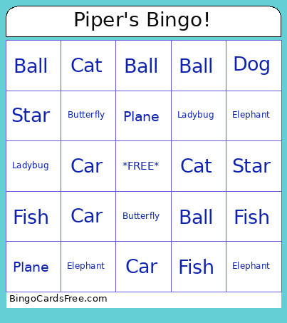 Thanksgiving Bingo Card