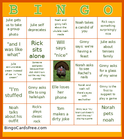 Thanksgiving Bingo Card 2