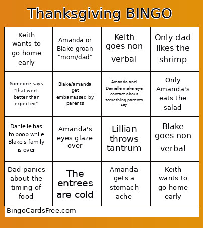 Thanksgiving Bingo Card 3