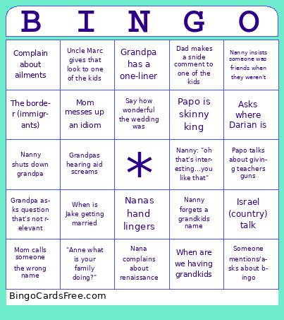 Thanksgiving Bingo