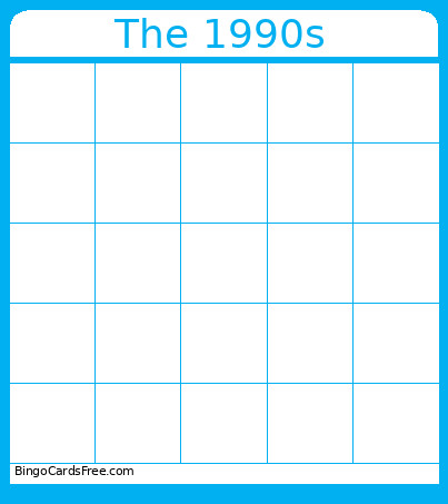 The 1990s Bingo Card