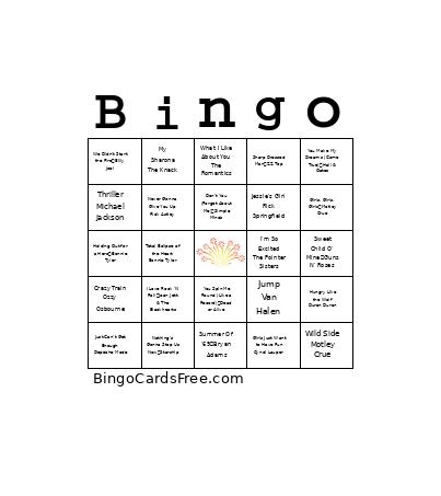 The 80's Bingo