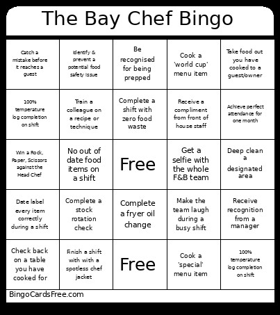 The Bay Chef Bingo Card