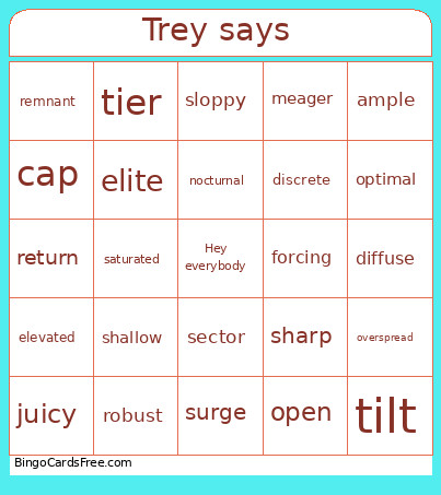 The Chronic Bingo Card