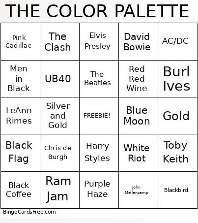 THE COLOR PALETTE Bingo Card