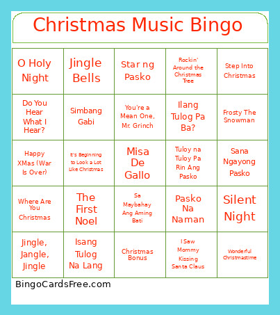 The Core Collective Pasko Party 2025 Bingo Card