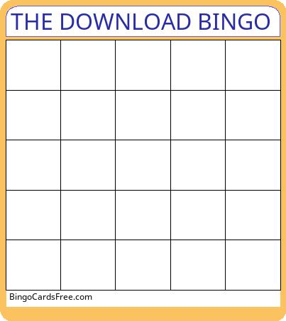 DOWNLOAD BINGO Cards Free Pdf Printable Game, Title: THE DOWNLOAD BINGO