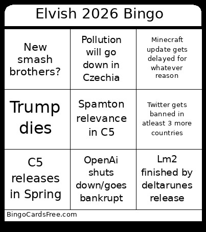 The Elvish 2026 Bingo Card