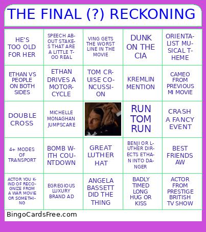 THE FINAL (?) RECKONING Bingo