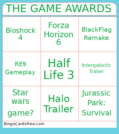THE GAME AWARDS Bingo Card 2