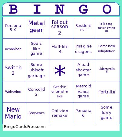 The game awards bingo