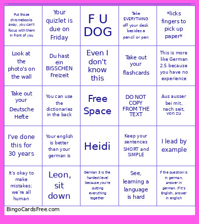 The GARGANTUAN Hard Bingo Card