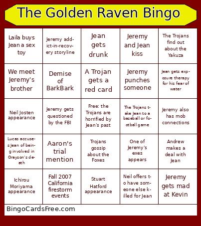 The Golden Raven Bingo Cards Free Pdf Printable Game, Title: The Golden Raven Bingo