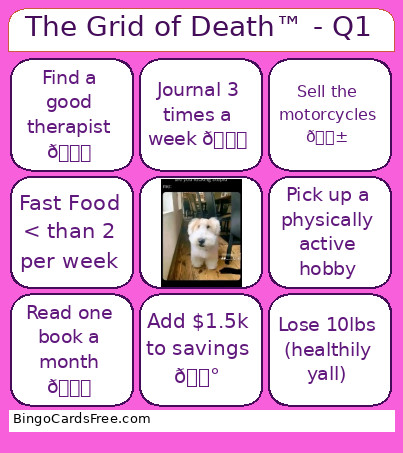 The Grid Of Death™️ - Q1 Bingo Card
