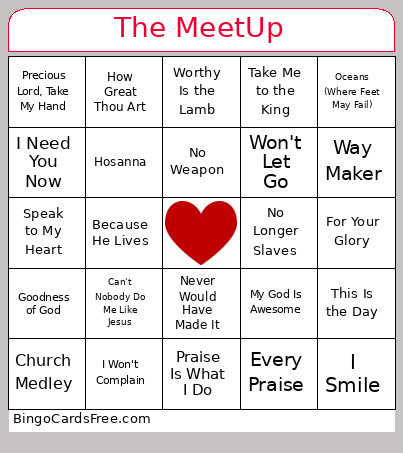 The MeetUp Bingo Card