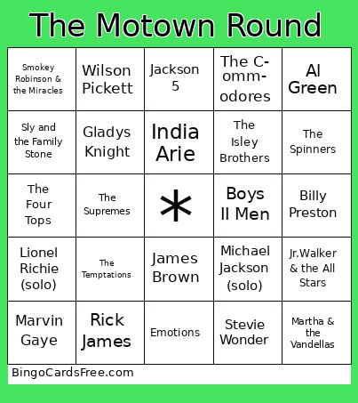 The Motown Round Bingo