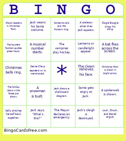 The Nightmare before christmas Bingo