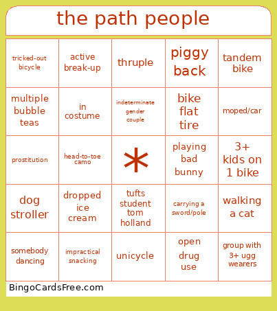 The Path People Bingo Card