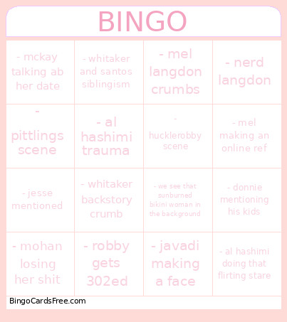 The Pitt ! Bingo Card