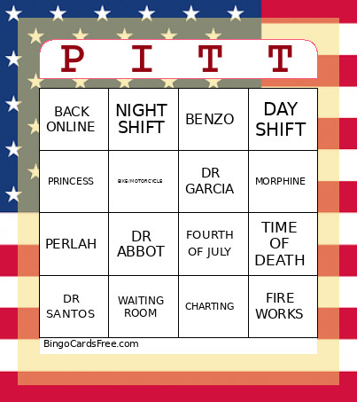 THE PITT, SEASON 2 Bingo Card