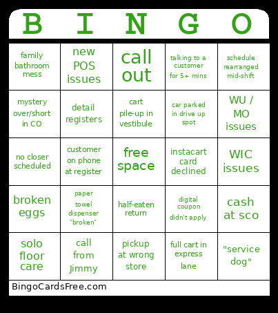 The Pub Bingo Card