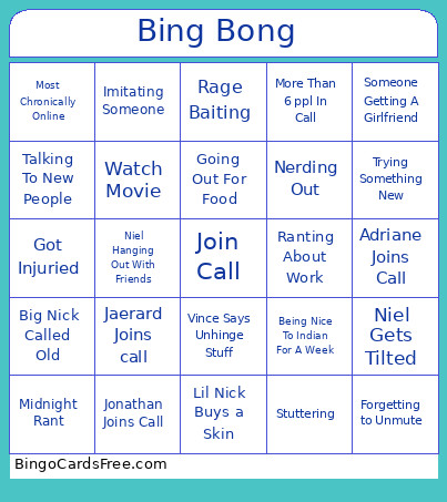 The Retarded Group Bingo Card
