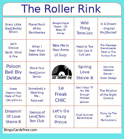 The Roller Rink Bingo Card