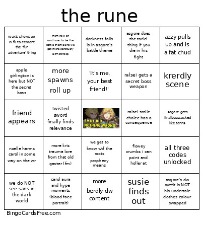 The Rune Bingo Card