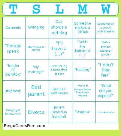 The Secret Lives of Mormon Wives Bingo