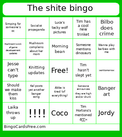 The Shite Bingo Card