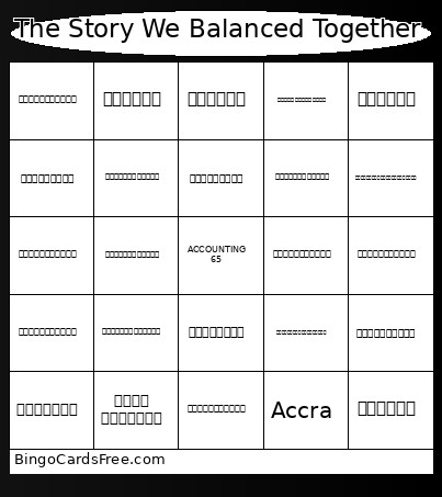 The Story We Balanced Together Bingo Card