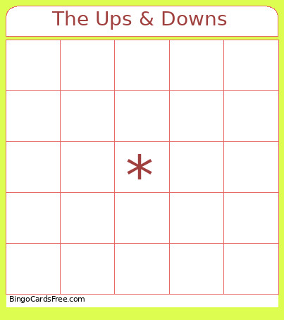 The Ups & Downs Bingo Card