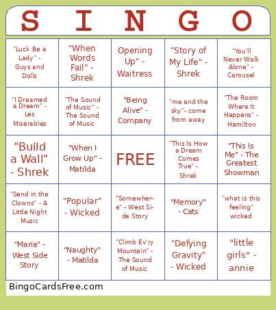 theatre Bingo
