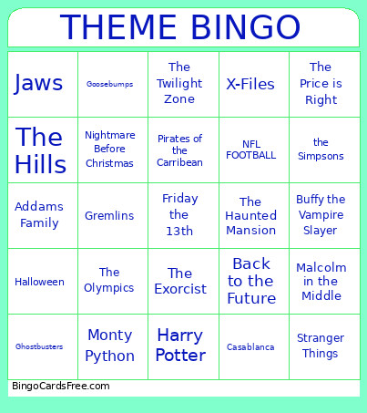 THEME Bingo Card
