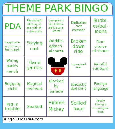 Theme Park Bingo