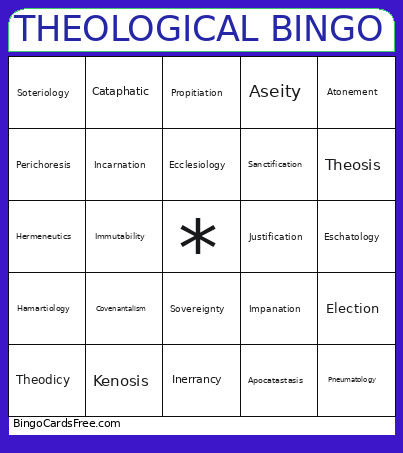 THEOLOGICAL Bingo Card