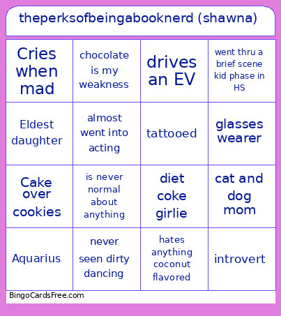 Theperksofbeingabooknerd (shawna) Bingo Card