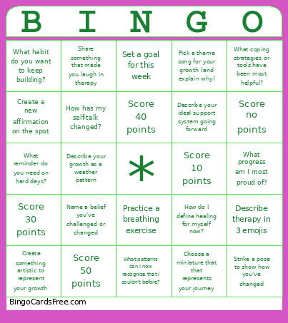 Therapy Bingo Card 2