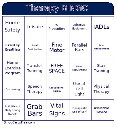 Therapy Bingo Card