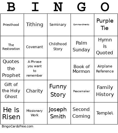 Third Bingo Card