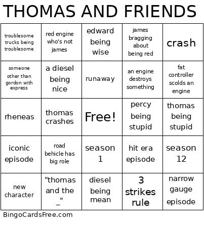 thomas and friends Bingo