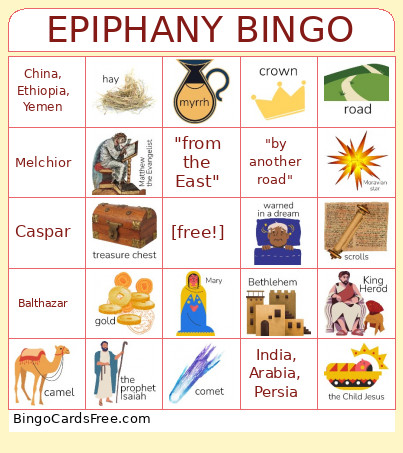 Three Kings Day / Epiphany Bingo Cards