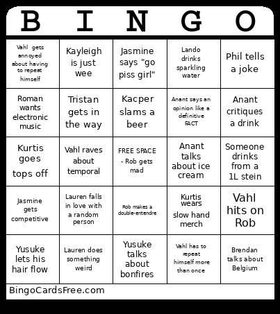 Threeef Bingo Card